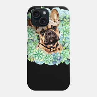 Succulents and French bulldog Phone Case