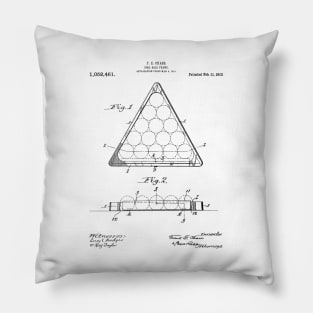Pool Patent - Billiards Art - Black And White Pillow