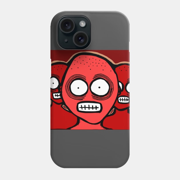 Three Chilling Grins Hot Red Phone Case by JSnipe