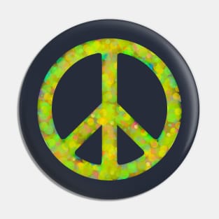 World Peace Sign Vibrant Art Graffiti Activist Pin