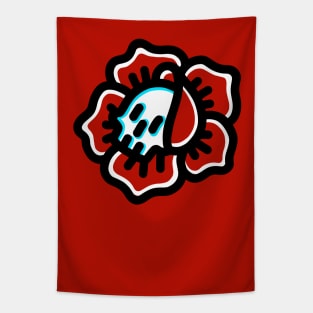 Rose Skull Flower Tapestry