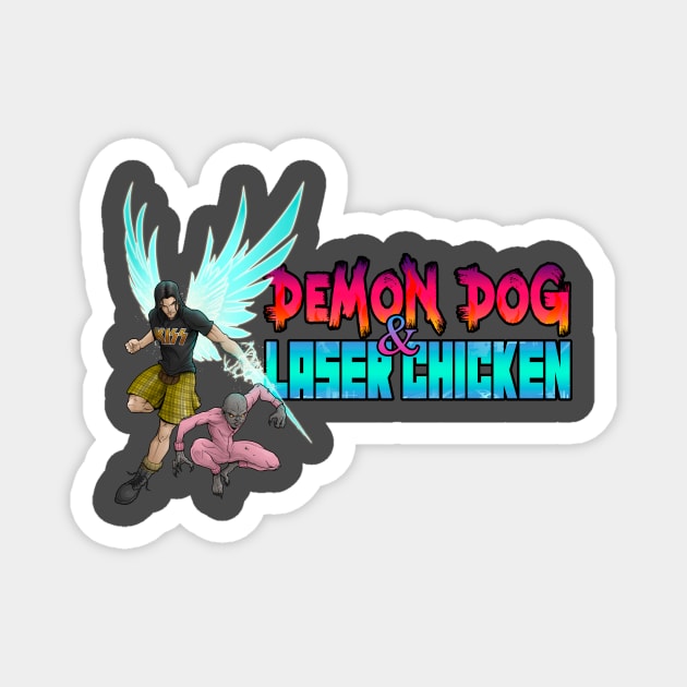 Demon Dog and Laser Chicken - Horizontal Magnet by JRobinsonAuthor