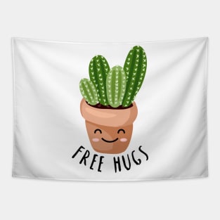 Free Hugs - Happy Cactus design Tapestry