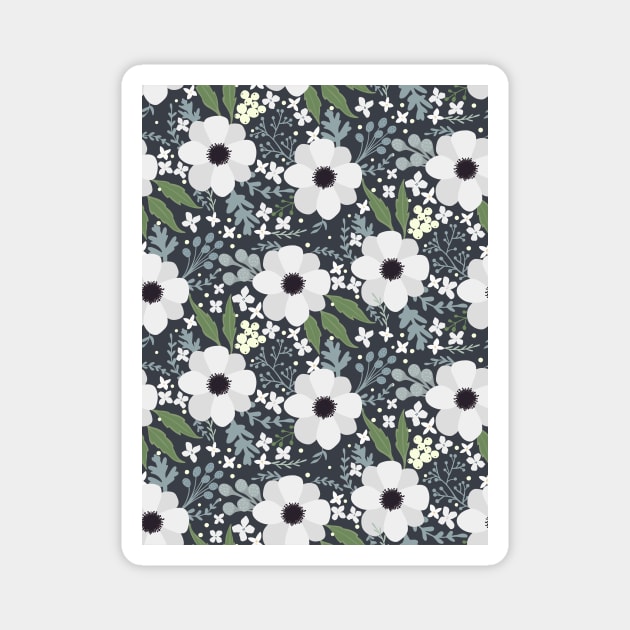 Daisies On Blue Magnet by Printable Pretty