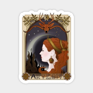 Artemis art nouveau Magnet