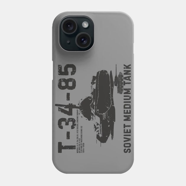 Soviet medium tank T-34-85 Phone Case by FAawRay