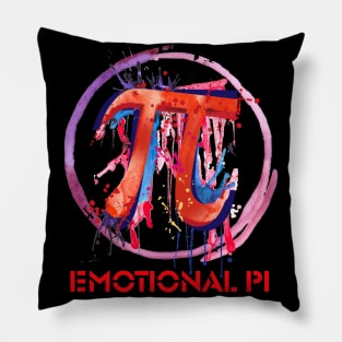 Emotional Pi Symbol, Action Painting Art Pillow