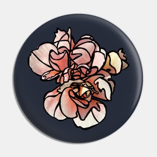 Cottage Core, Pink Orange Hibiscus Flower Pin