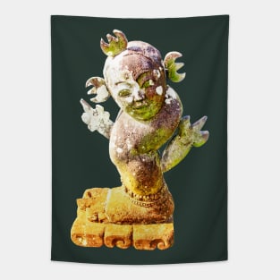 Wacky Asian Stone Sculpture Tapestry