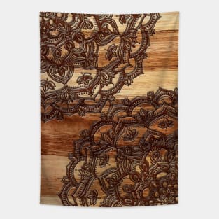 Burnt Wood Chocolate Doodle Tapestry