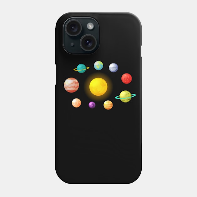 Planets Around The Sun Phone Case by Mako Design 