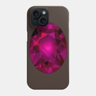 Pink Oval Shape Gemstone Phone Case