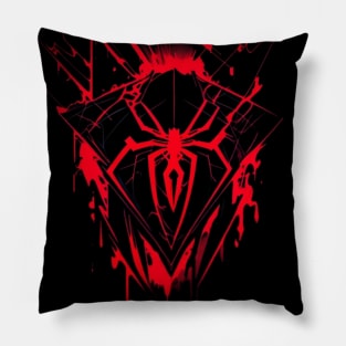 Red Neon Arachnophobia Pillow