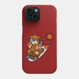 Cartoon Cowboy play dart brown color Phone Case