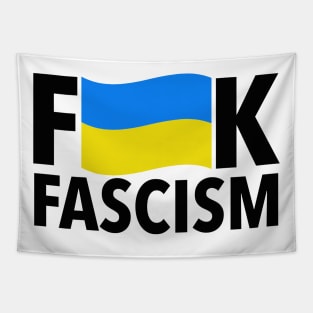 F Fascism - Censored with Ukrainian Flag Tapestry