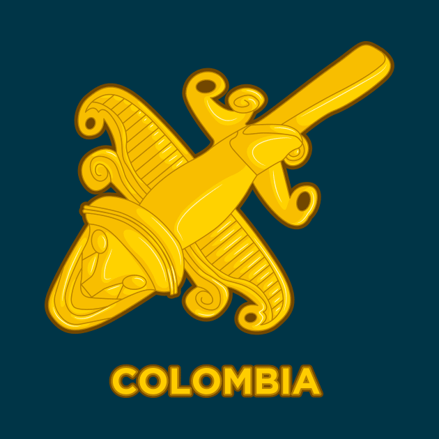 Extrange colombian indigenous animal golden design by Drumsartco