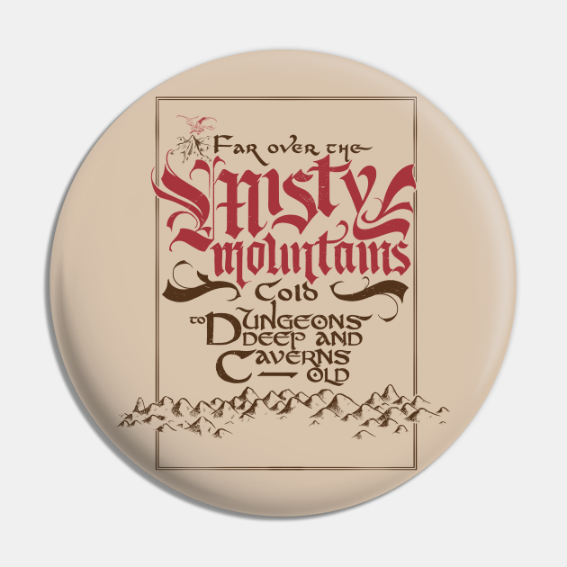 Misty Mountains Hobbit Pin Teepublic