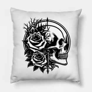 skull with arrow Pillow