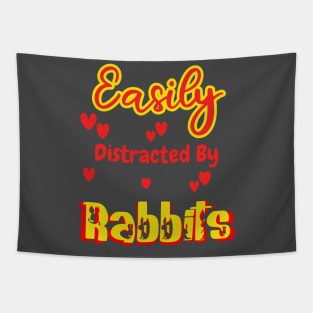 Easily Distracted By Rabbits Tapestry