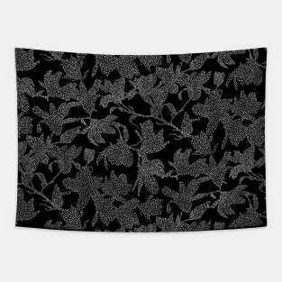 Black Dotted Magnolias Tapestry