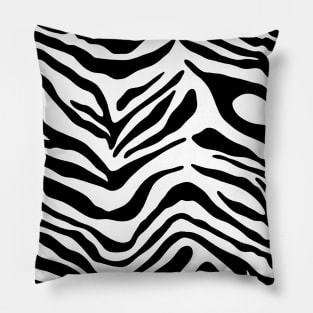 Tiger Pattern Black and White Animal Print Pillow