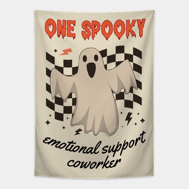 Emotional Support Coworker - Spooky Halloween Design Tapestry by best-vibes-only