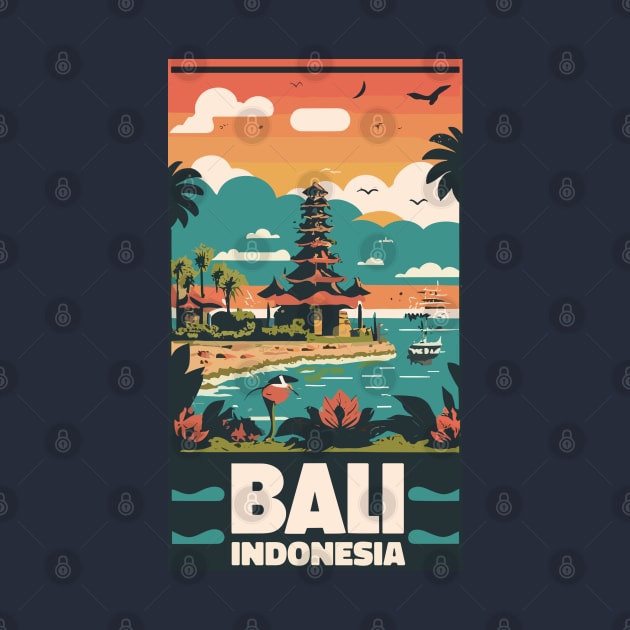 A Vintage Travel Art of Bali Indonesia by goodoldvintage