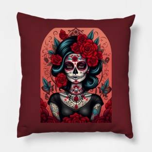 Catrina de Rosas Pillow