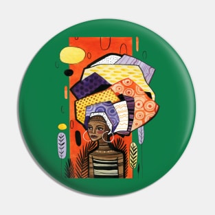 African American girl Pin