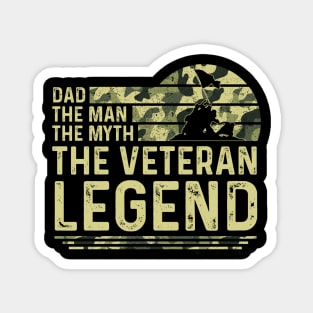 Dad The Man The Myth The Veteran Legend Vintage Retro Magnet