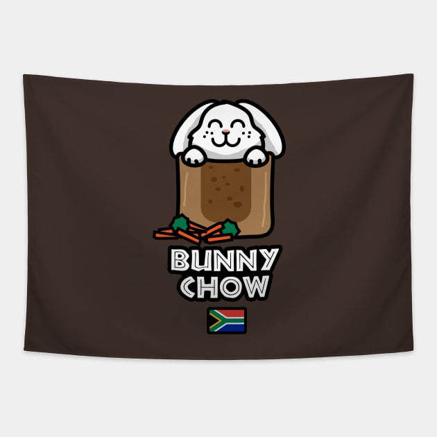 Bunny Chow South Africa Food Funny Cute Rabbit Tapestry by BraaiNinja