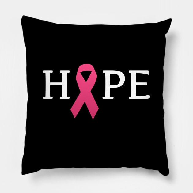 Hope pink ribbon-women Pillow by mangobanana