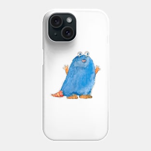 Blue Watercolor Monster Phone Case