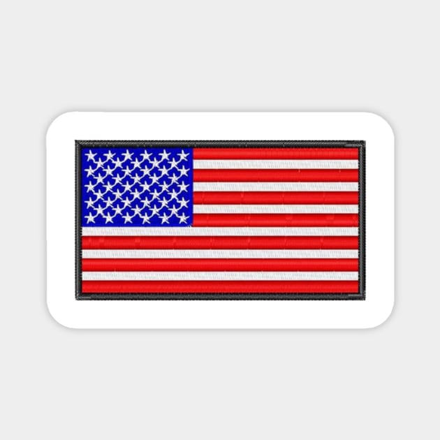 Embroidery American Flag Sticker Magnet by anacarminda