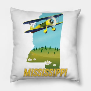 Mississippi map travel poster Pillow