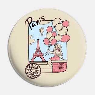 Paris France Balloons Pin