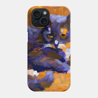 Blue Cat in the Style of Paul Cezanne Phone Case