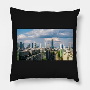 Warsaw city center aerial landscape Pillow