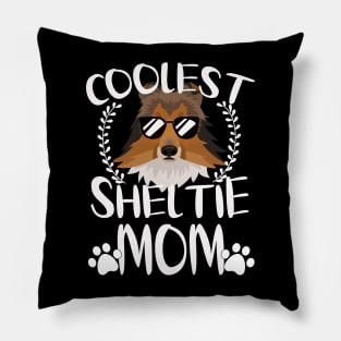 Glasses Coolest Sheltie Dog Mom Pillow