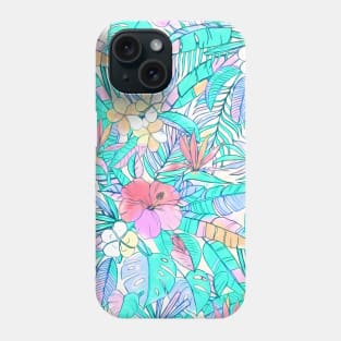 Pretty Pastel Hawaiian Hibiscus Print Phone Case