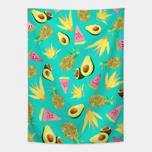 Tropical Fruit Salad Aqua Tapestry