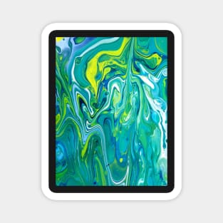 Limeade - Abstract Acrylic Pour Magnet