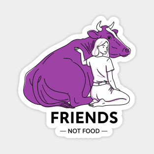 Friends not Food Purple Cow Magnet