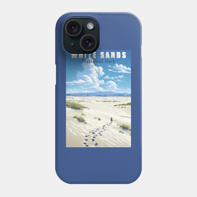 White Sands National Park  Travel Poster Phone Case by GreenMary Design