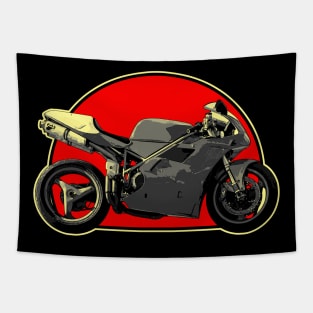 1994 Ducati 916 Retro Red Circle Motorcycle Tapestry