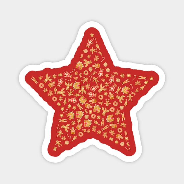 Christmas Gingerbread Star Magnet by Sanu Designs