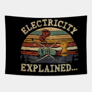 VINTAGE NEW COLOR ELECTRICITY EXPLAINED Tapestry