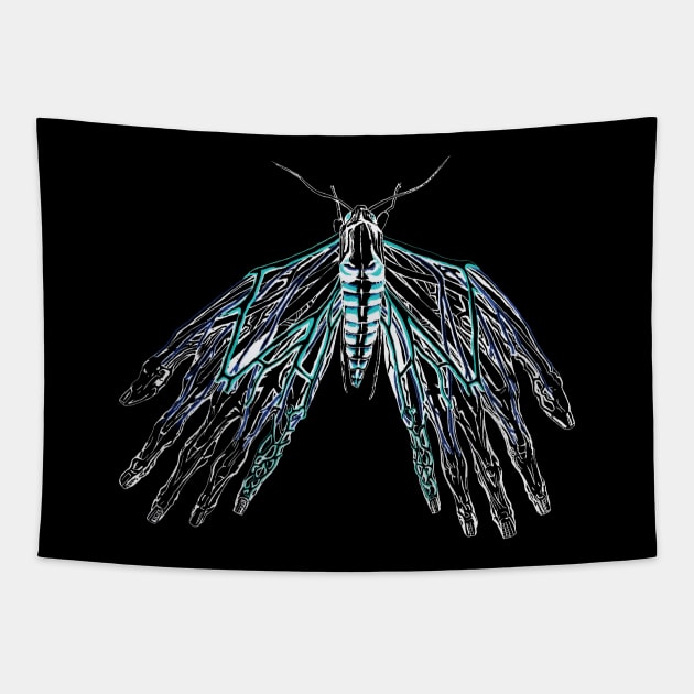 Anatomical Moth 2 Tapestry by RaLiz