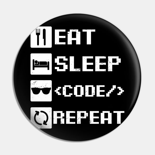 Computer Programming Shirt | Eat Sleep Code Repeat Gift Pin by Gawkclothing
