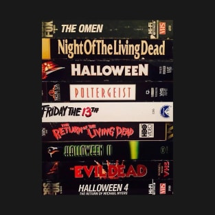 Retro Horror Movies VHS Stacks T-Shirt